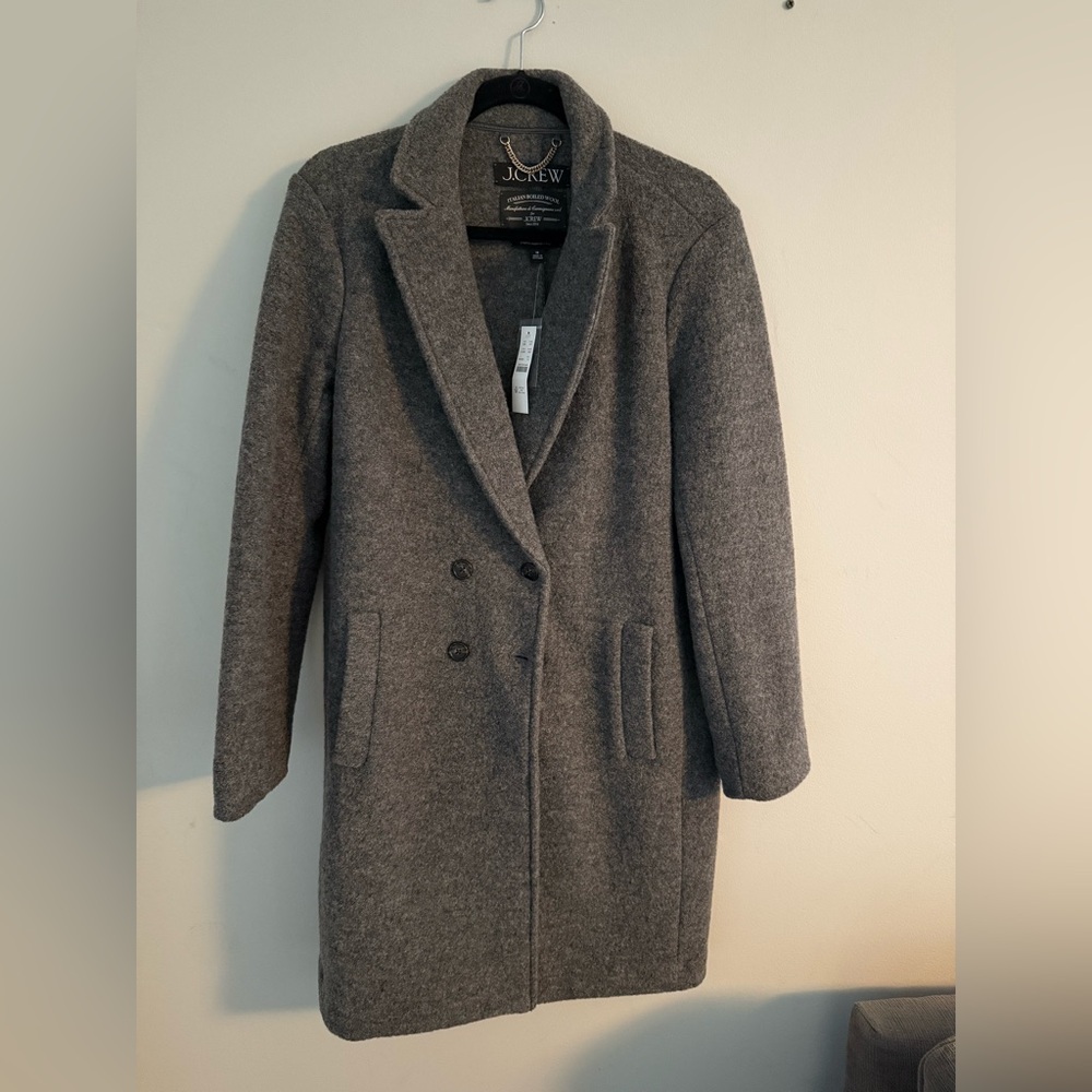 J. Crew Womens Gray Wool Top Coat. New with tags.